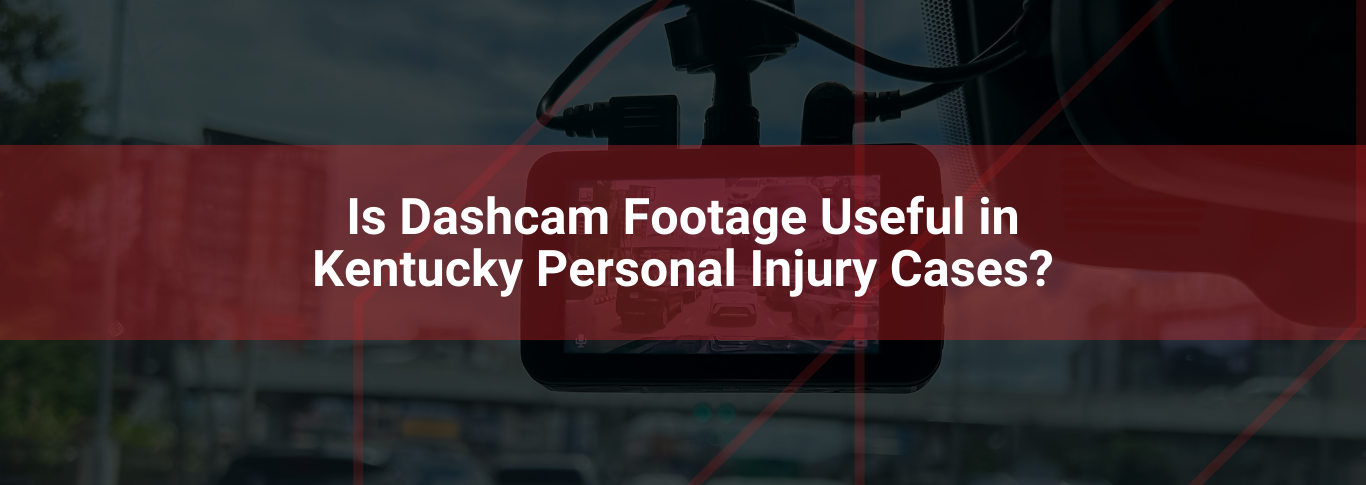 Dashcam recording in vehicle showing traffic scene, highlighting the importance of dashcam footage in Kentucky personal injury cases.