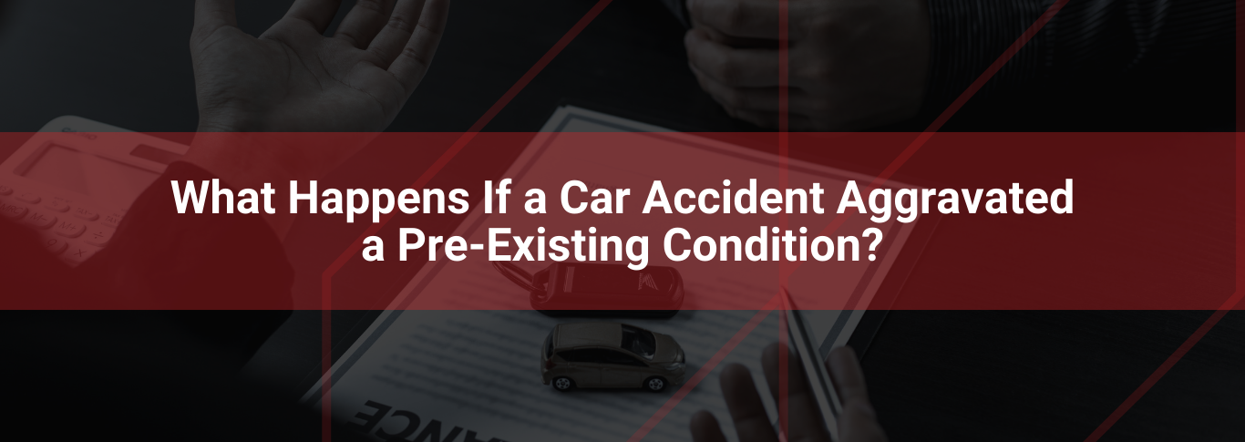 Image depicting a discussion about car accidents and pre-existing conditions, featuring hands gesturing over a document and car keys, emphasizing legal implications and rights for compensation.