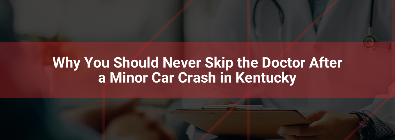 Image featuring a medical professional with a stethoscope, emphasizing the importance of seeking medical attention after a minor car crash in Kentucky.